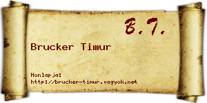 Brucker Timur névjegykártya